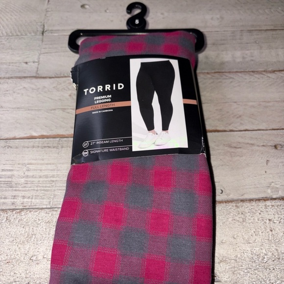 TORRID FULL LENGTH SIGNATURE WAIST PREMIUM LEGGINGS SIZE 5X Scarlett Plaid - Picture 2 of 15